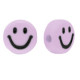 Acrylic beads Smiley Lilac purple